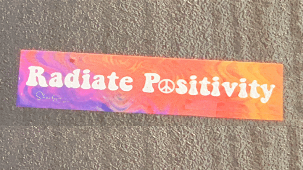 graphic sign radiate positivity with communication skills