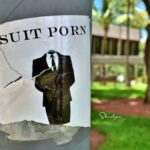 sticker on light pole suit porn against job interview attire